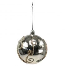 gjenstander Julekule plast lys gull Ø8cm 2 stk