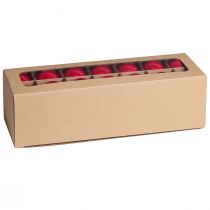 gjenstander Julekuler/trepynt i glass i rødt, Ø4 cm, 24 stk.