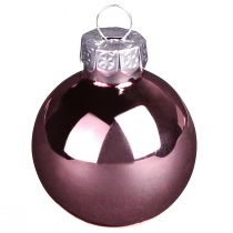 gjenstander Julekuler glass rosa aprikosblanding mini Ø3cm 22 stk