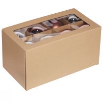 gjenstander Julekuler i sølv aprikosglass Ø7,5cm 12 stk