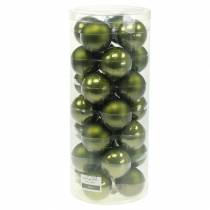gjenstander Julekuler laget av glass grønn blanding Ø6 cm 24 stk