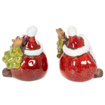gjenstander Julenissefigur med juletrepynt, 7 cm, 2 stk.