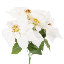 gjenstander Kunstig julestjerne, hvit, storblomstret, dekorativ plante, 40 cm