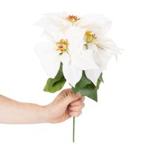 gjenstander Kunstig julestjerne, hvit, storblomstret, dekorativ plante, 40 cm