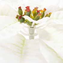 gjenstander Kunstig hvit julestjerne, stor blomstrende grendekorasjon, 65 cm, 2 stk.