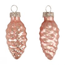 gjenstander Julekjegleglass Rosa glasskjegle Jul 6,5cm 10p