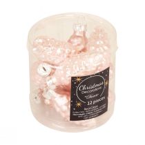 gjenstander Julekjegleglass Rosa glasskjegle Jul 6,5cm 10p