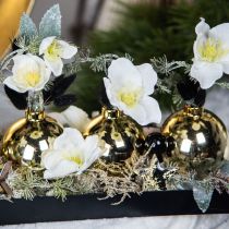 gjenstander Hvite juleroser kunstige blomster Jul frostet L40cm