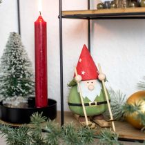gjenstander Gnome på ski dekorativ figur tre Jul Gnome figur H13cm
