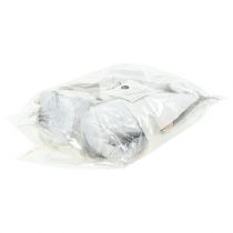 gjenstander Julenisser med skjegg hvit, grå 12cm 4 stk