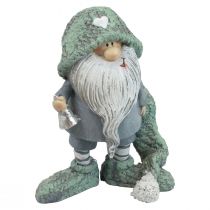 gjenstander Gnome Julenisse dekorativ figur grågrønn 10,5×7×14cm