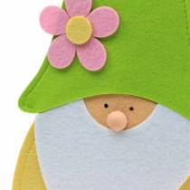 gjenstander Gnome dverg stående filt grønn, gul, hvit, rosa 33cm × 7cm H81cm for butikkvindu