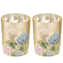 gjenstander Elegant lysestake med blomstermotiver for koselig romdekorasjon, 12,5 cm, 2 stk.