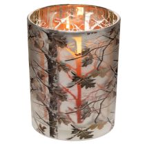 gjenstander Glasslykt med grendesign, gullfarget innside, 12 cm