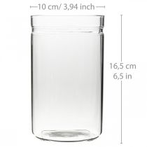 gjenstander Blomstervase, glass sylinder, glassvase rund Ø10cm H16,5cm