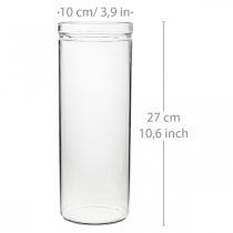 gjenstander Blomstervase, glass sylinder, glassvase rund Ø10cm H27cm