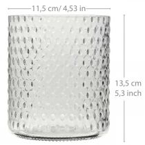 Lyktglass, blomstervase, glassvase rund Ø11,5cm H13,5cm