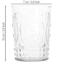 gjenstander Glass orkanlykt, lysholder, telysholder, glass Ø7,5 cm H10 cm