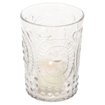 gjenstander Glass orkanlykt, lysholder, telysholder, glass Ø7,5 cm H10 cm