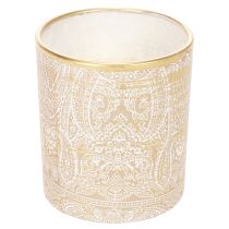 gjenstander Telysholder i glass med paisleymønster, Ø8 cm, H9 cm, 2 stk.