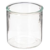 gjenstander Sylinderformet glassvase, gjennomsiktig, allsidig, 10 cm, 3 stk.