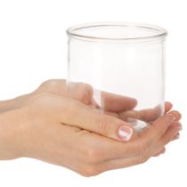 gjenstander Sylinderformet glassvase, gjennomsiktig, allsidig, 10 cm, 3 stk.