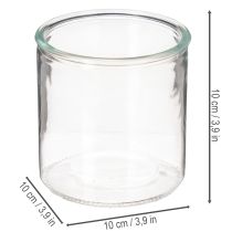 gjenstander Sylinderformet glassvase, gjennomsiktig, allsidig, 10 cm, 3 stk.