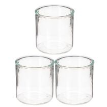 gjenstander Sylinderformet glassvase, gjennomsiktig, allsidig, 10 cm, 3 stk.