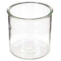 gjenstander Telysholder i glass, rund, klart glass, allsidig, 12 cm, 2 stk.