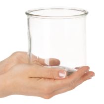 gjenstander Telysholder i glass, rund, klart glass, allsidig, 12 cm, 2 stk.