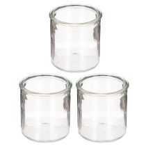 gjenstander Rund glasslyktholder, klart glass, 8 cm, 3 stk.
