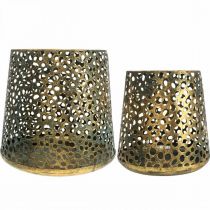 gjenstander Vindlys lanterne gylden Ø14/20,5cm H14,5/19,5cm sett med 2 stk.