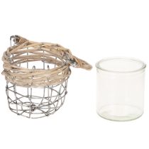 gjenstander Telysholder, glass, metall, pil, Ø10,5 cm, 3 stk.