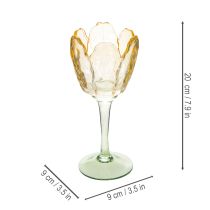 gjenstander Tulipan-telysholder, blomstermotiv, dekorasjon for en romantisk atmosfære og elegant atmosfære, 20 cm