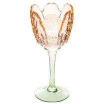 gjenstander Tulipanformet telysholder i glass, vintage-stil, romantisk hjemmedekorasjon, 20 cm