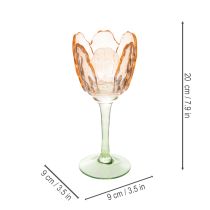 gjenstander Tulipanformet telysholder i glass, vintage-stil, romantisk hjemmedekorasjon, 20 cm