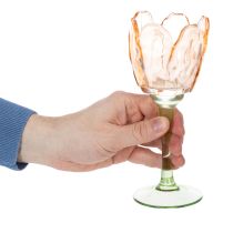 gjenstander Tulipanformet telysholder i glass, vintage-stil, romantisk hjemmedekorasjon, 20 cm