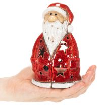 gjenstander Julenissens dekorative figur som telysholder med stjerner, borddekorasjon, 15 cm