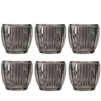 gjenstander Glasslykt i grå høstvinter Ø7cm H7cm 6 stk