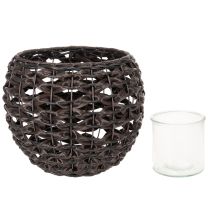 gjenstander Vevd telysholder, svart og brun, sommerdekorasjon, Ø31 cm H25 cm