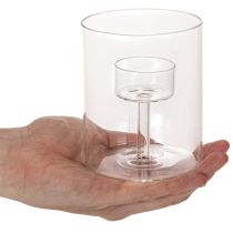 gjenstander Glasslykt med hevet telysholder 11 cm