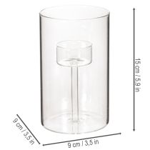 gjenstander Glasslysestake med innsats for kuppellys 15 cm 2 stk