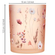gjenstander Dekorativ glasslykt med blomstermotiv for stilig interiør, 12,5 cm, 2 stk.
