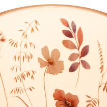 gjenstander Telysholder i glass med blomstermotiv for koselige stunder i hjemmet, 18 cm