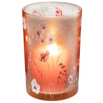 gjenstander Telysholder i glass med blomstermotiv for koselige stunder i hjemmet, 18 cm