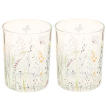 gjenstander Dekorativ glasslykt med sommerfuglengmotiv for stilige interiørdetaljer, 18 cm, 2 stk.