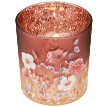 gjenstander Elegant lysestake med blomstermotiver for stemningsfull romdesign, 8 cm, 4 stk.