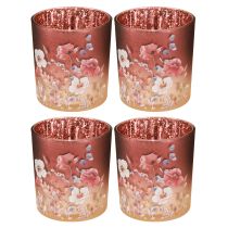 gjenstander Elegant lysestake med blomstermotiver for stemningsfull romdesign, 8 cm, 4 stk.