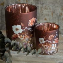 gjenstander Elegant lysestake med blomstermotiver for stemningsfull romdesign, 8 cm, 4 stk.