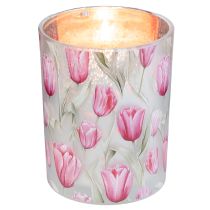 gjenstander Elegant lykt med tulipanmotiv for stemningsfull vårdekorasjon, 12,5 cm, 2 stk.